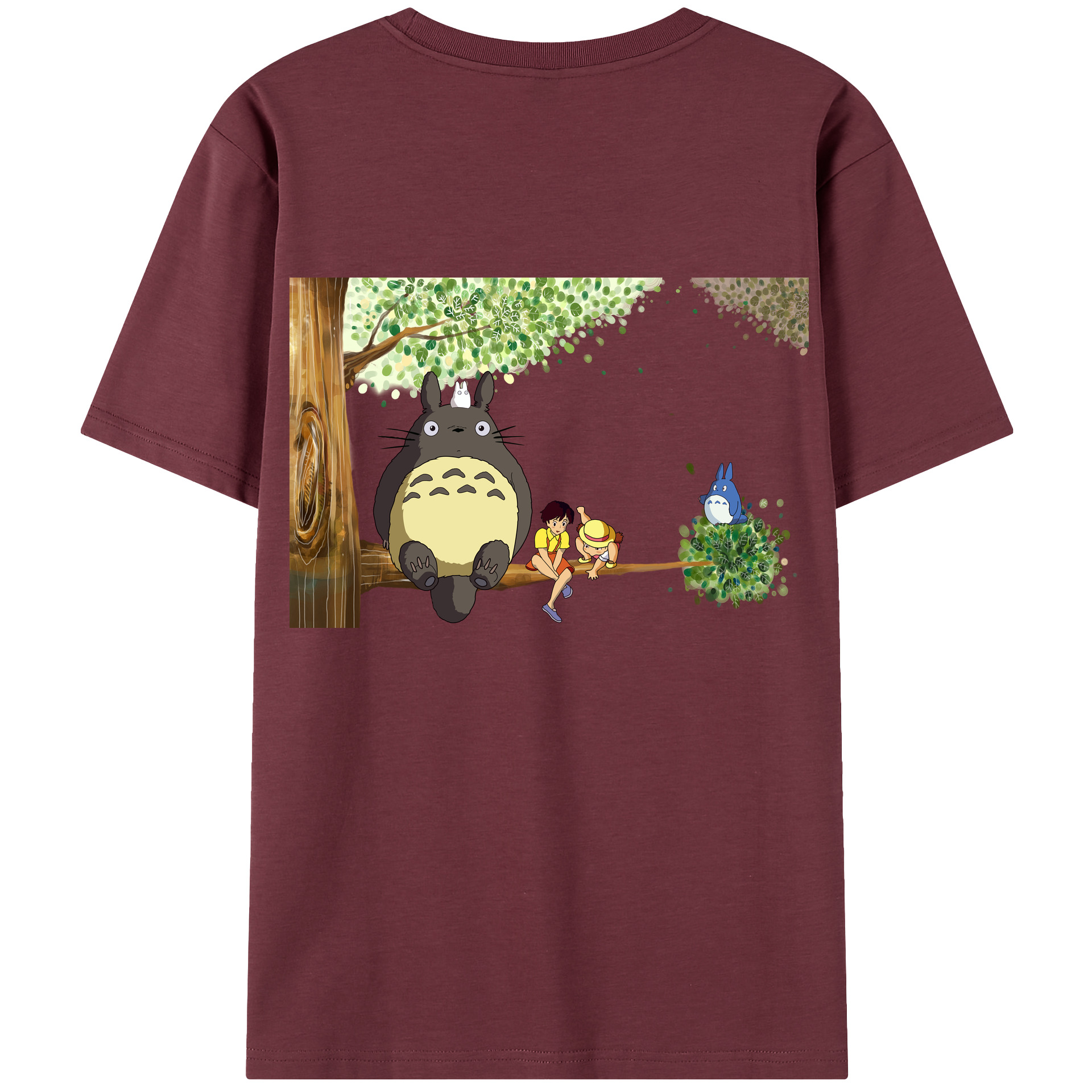 （画像用） となりのトトロ 草壁メイ 草壁サツキ My Neighbor Totoro Satsuki Kusakabe Mei Kusakabe 綿100％半袖Tシャツ（背面プリント）